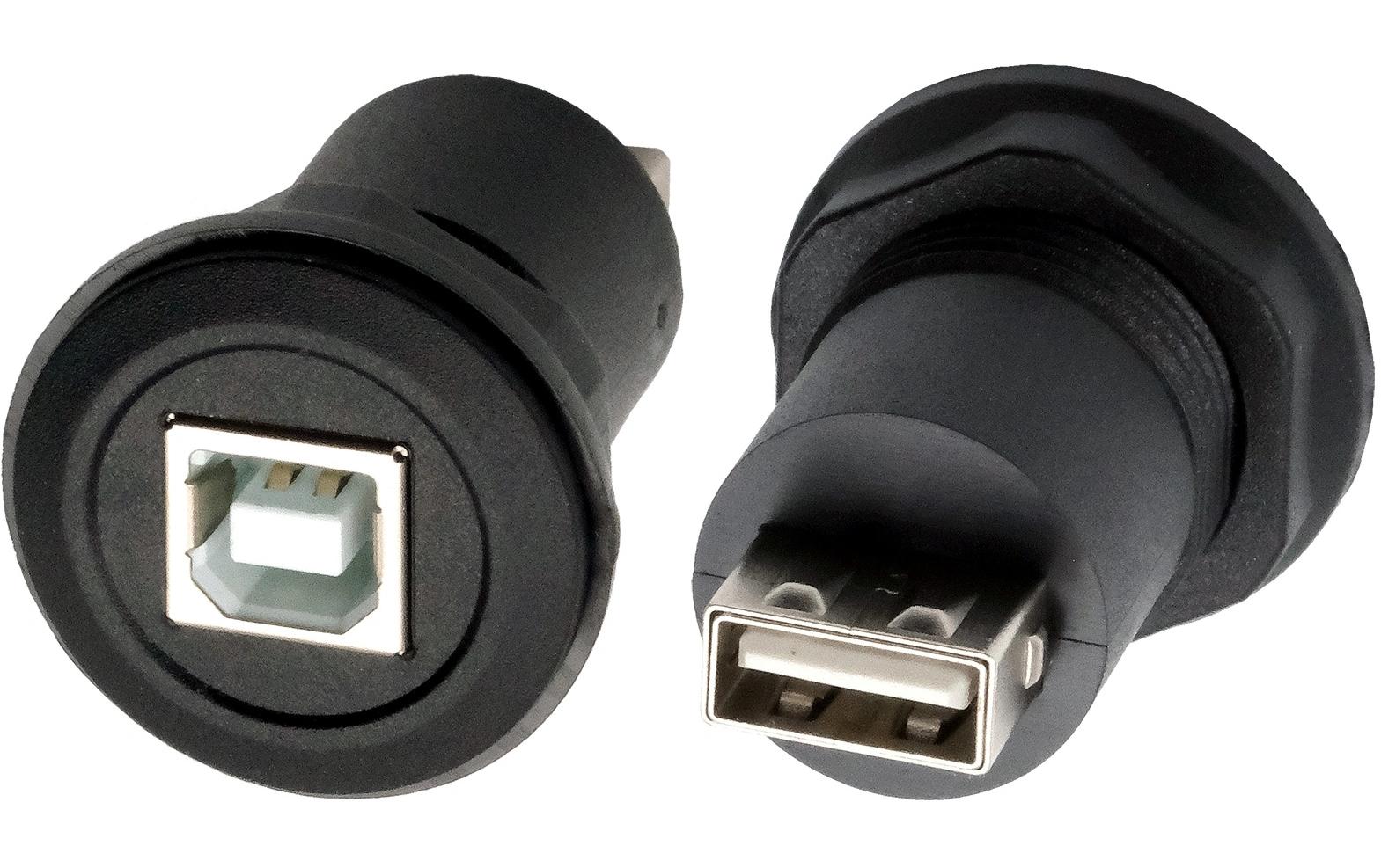 EXSYS USB-Adapter USB-B auf USB-A – USB 2.0 (480 Mbit/s) – Schwarz