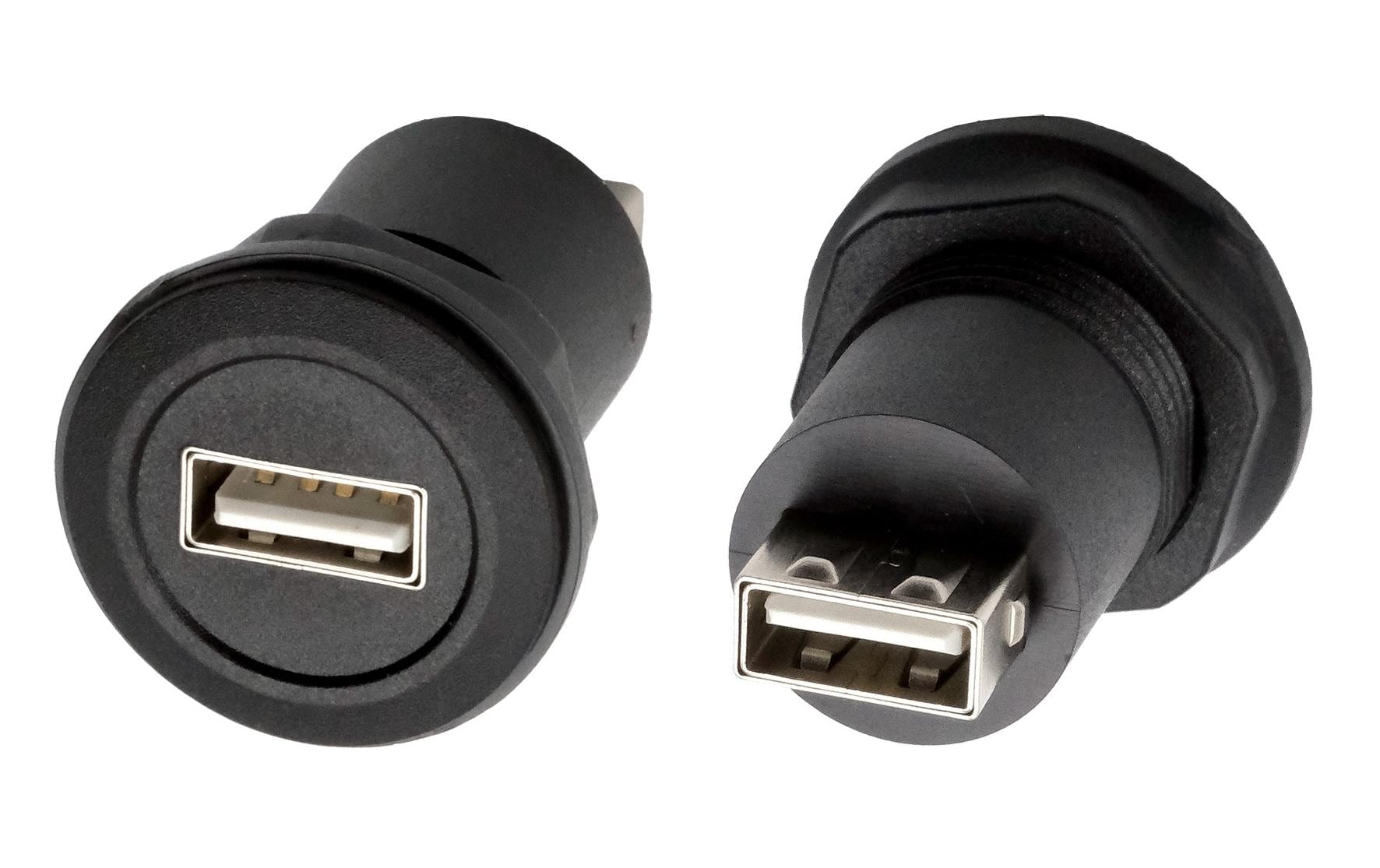 EXSYS USB-Adapter USB-A auf USB-A – USB 2.0 (480 Mbit/s) – Flach, Kunststoff – Schwarz