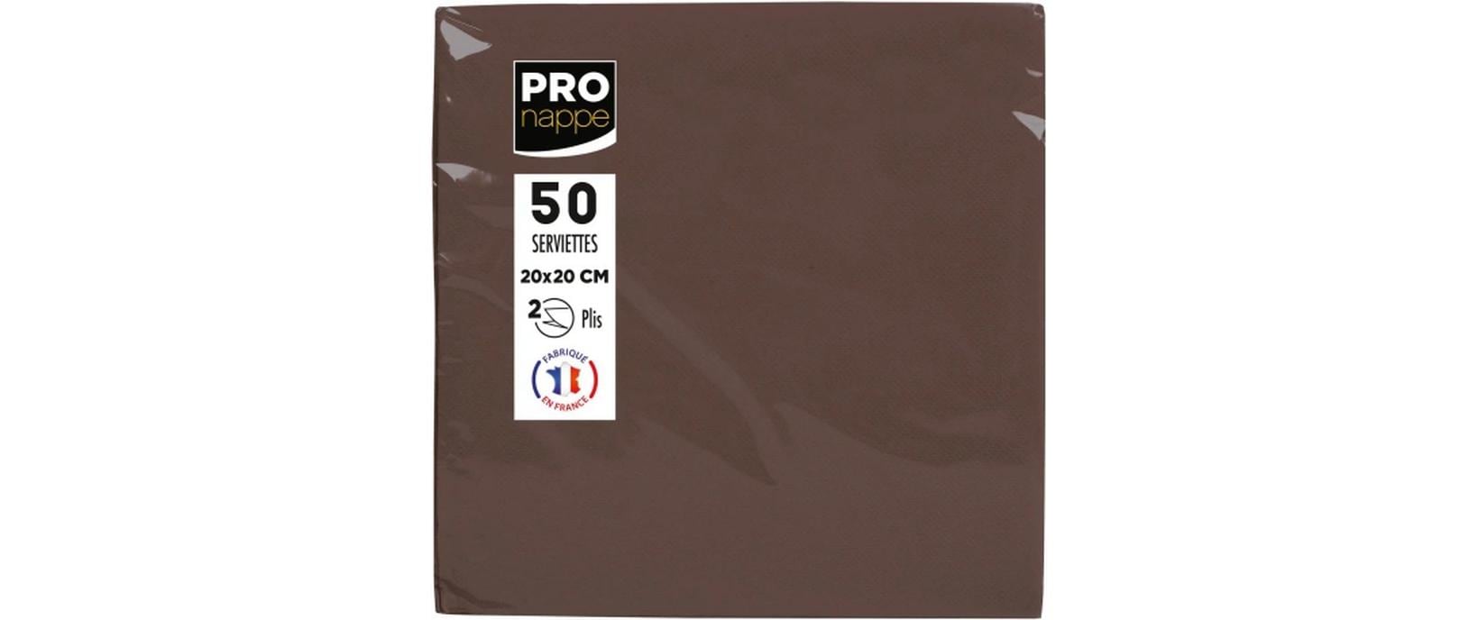 PRONAPPE Servietten – Schokolade – 20 × 20 cm, 2-lagig – 50 Stück