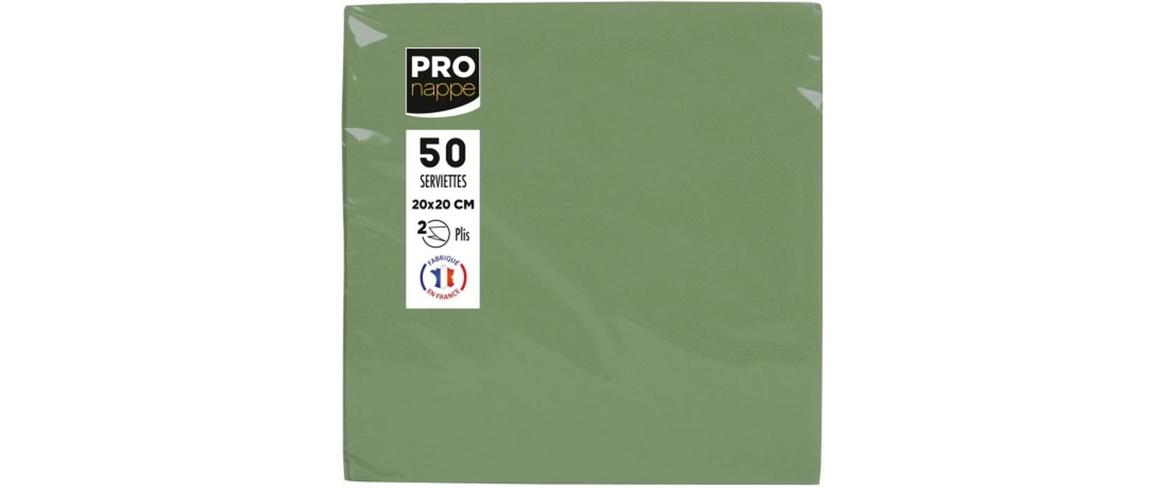 PRONAPPE Cocktail-Servietten, 20 × 20 cm, Olivgrün – FSC – 50 Stk.
