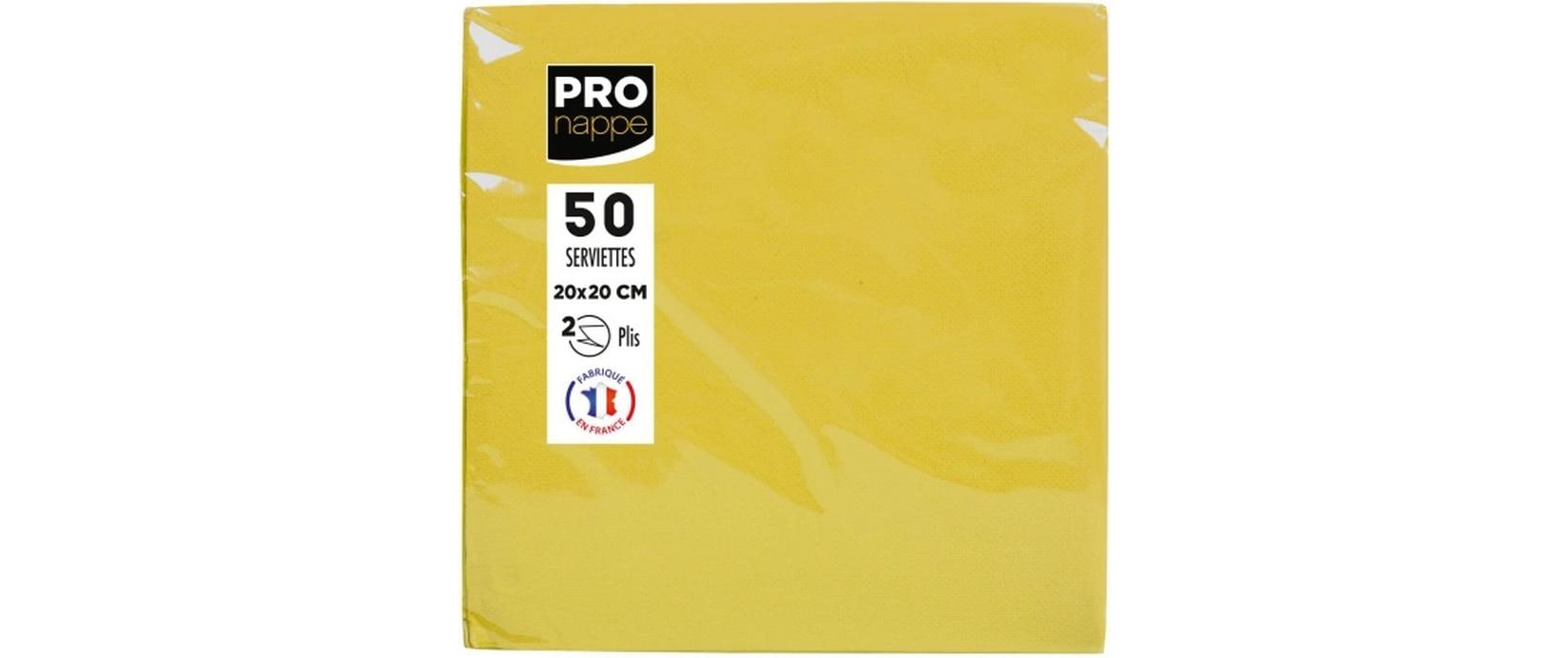 PRONAPPE Servietten gelb – 20 × 20 cm, 2-lagig – 50 Stück