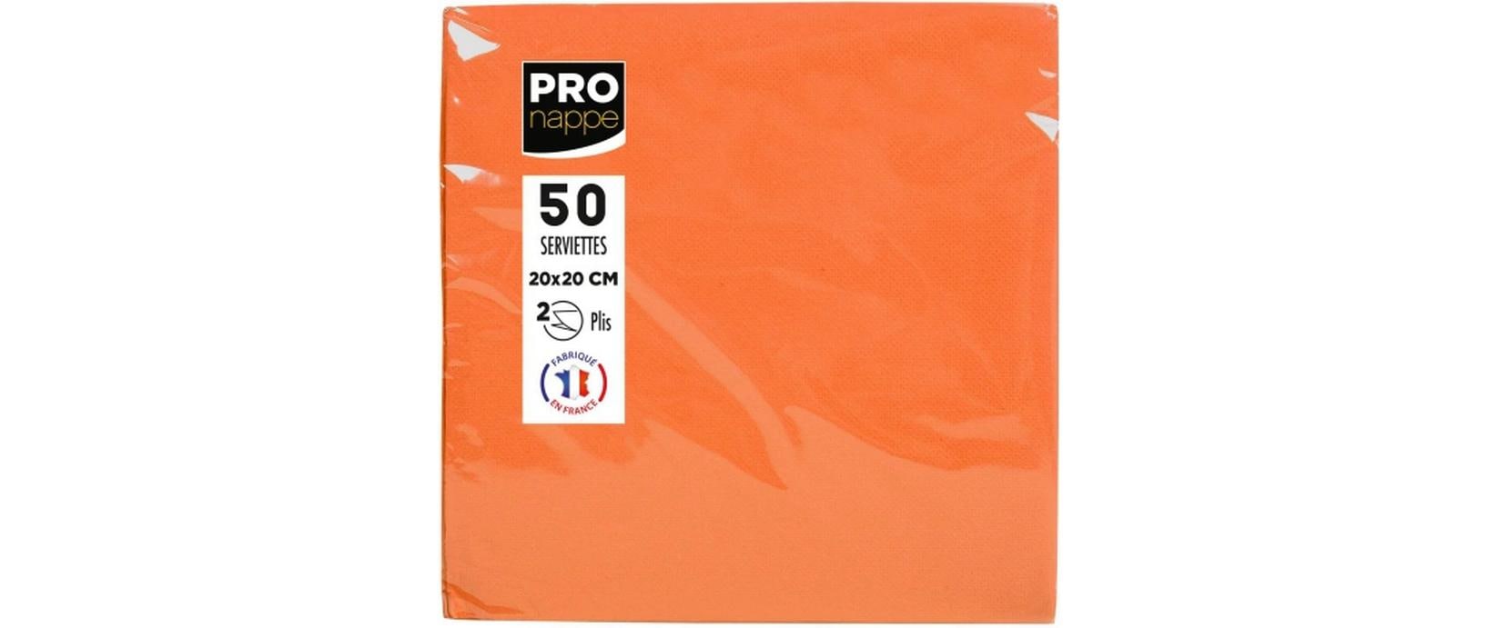 PRONAPPE Cocktailservietten, 20 × 20 cm, Orange – FSC – 50 Stk.