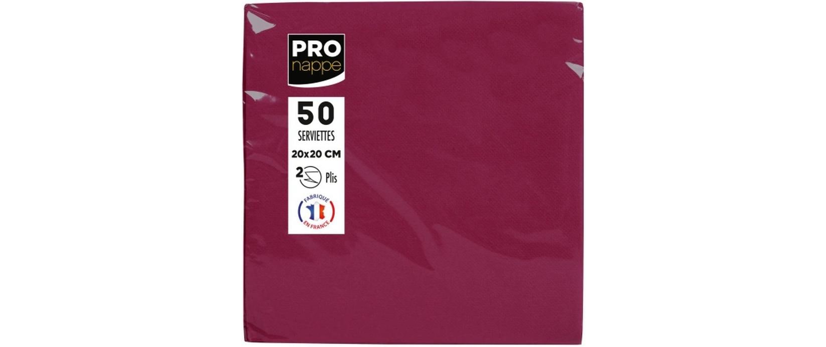 PRONAPPE PRO nappe Cocktail Servietten – Bordeaux – 20 × 20 cm, 2-lagig – 50 Stück