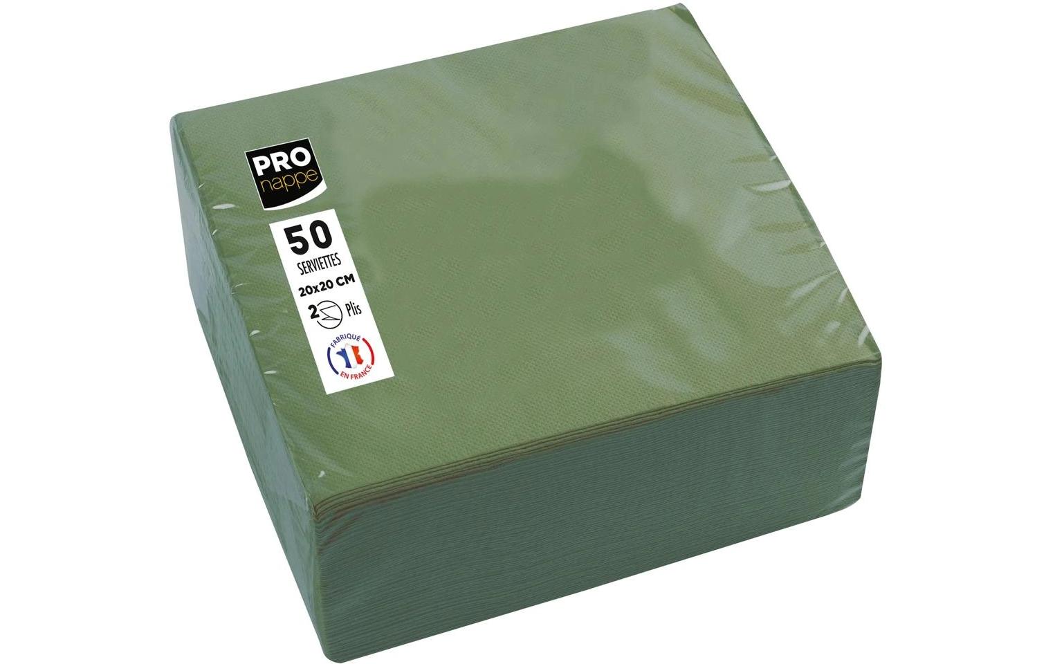 PRONAPPE Cocktail-Servietten, 20 × 20 cm, Olivgrün – FSC – 50 Stk.