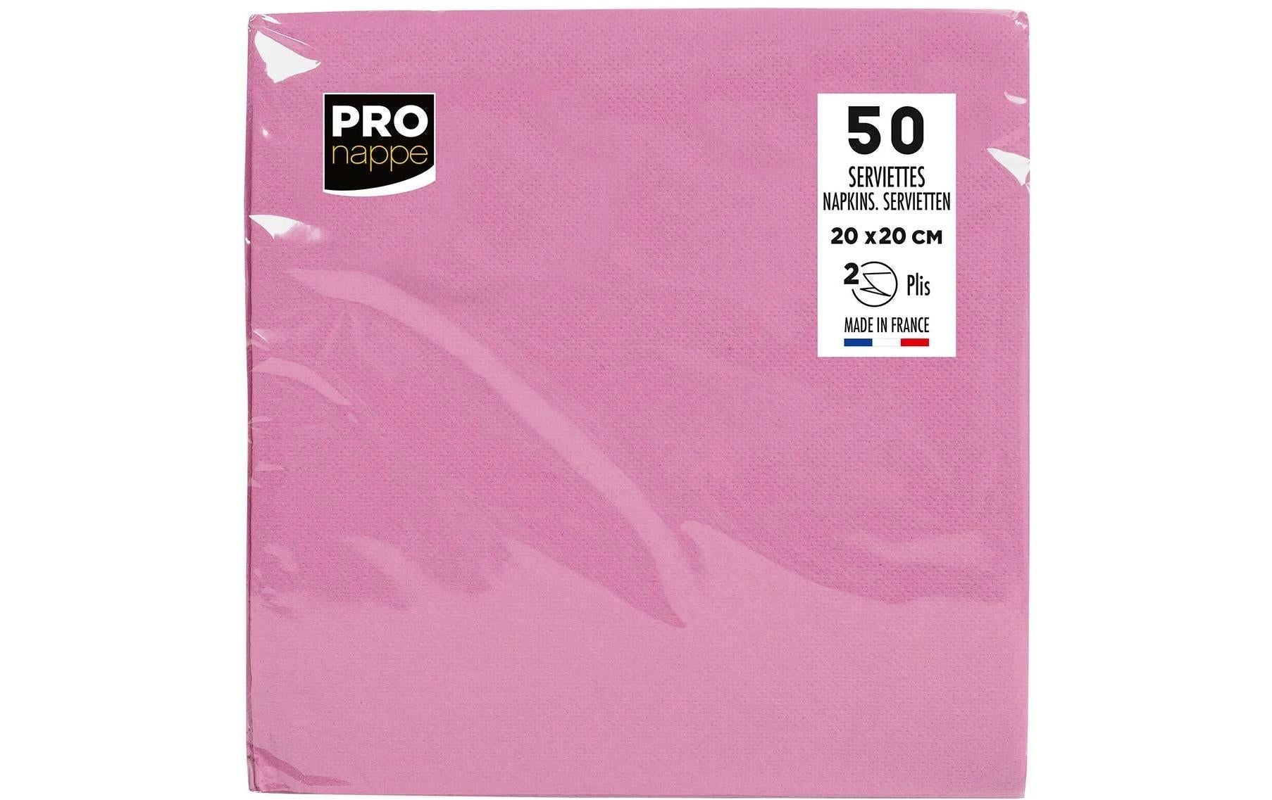 PRONAPPE Cocktailservietten – Rosa – 20 × 20 cm, 2-lagig – 50 Stück