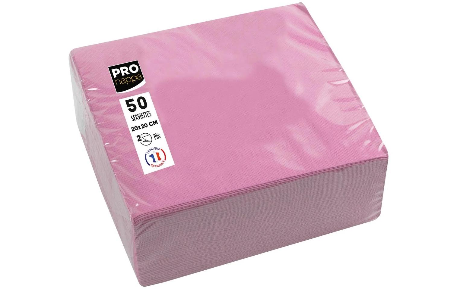 PRONAPPE Cocktailservietten – Rosa – 20 × 20 cm, 2-lagig – 50 Stück