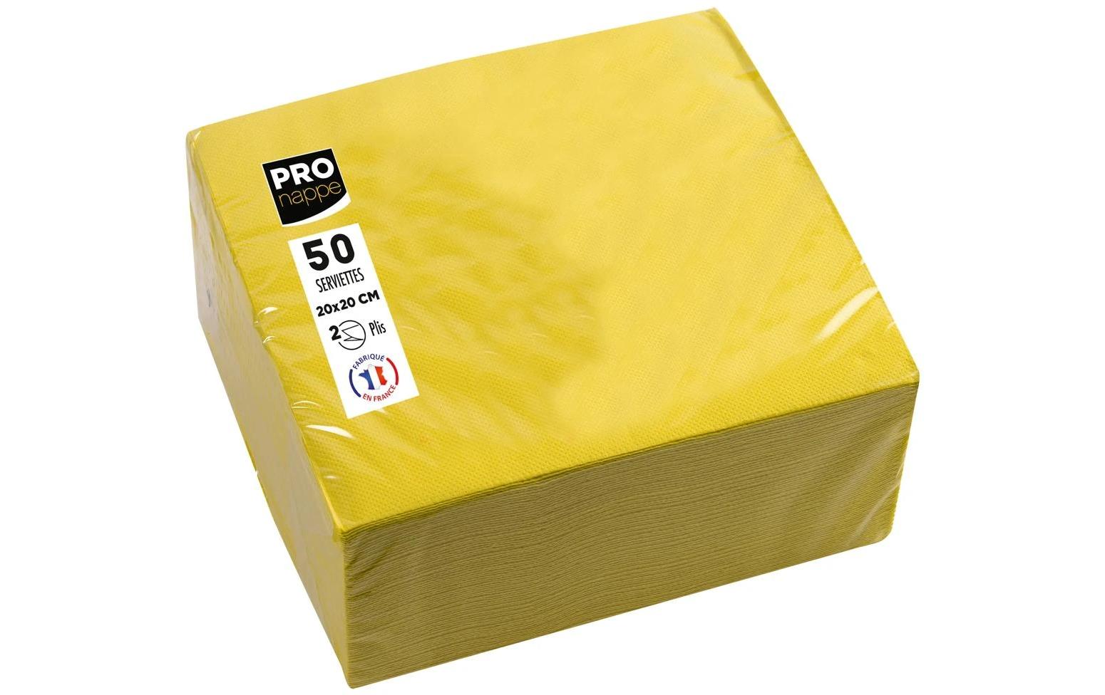 PRONAPPE Servietten gelb – 20 × 20 cm, 2-lagig – 50 Stück