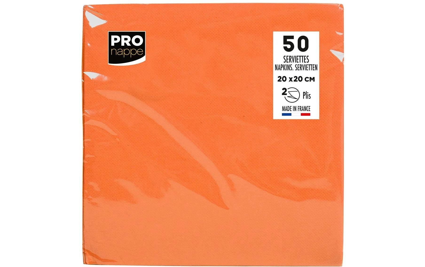 PRONAPPE Cocktailservietten, 20 × 20 cm, Orange – FSC – 50 Stk.