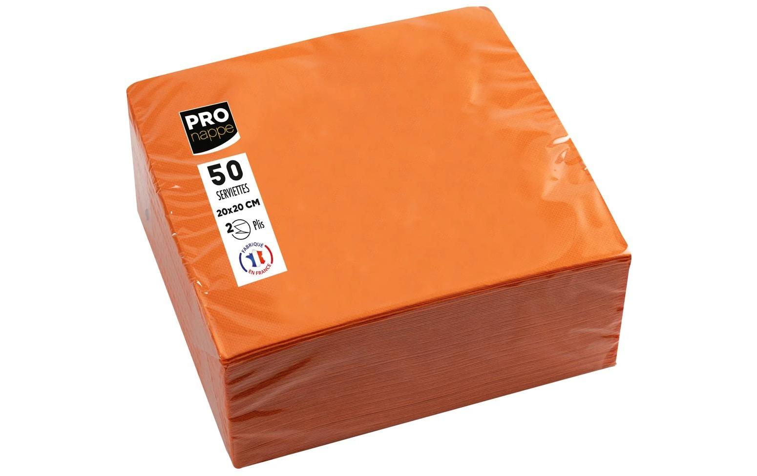 PRONAPPE Cocktailservietten, 20 × 20 cm, Orange – FSC – 50 Stk.