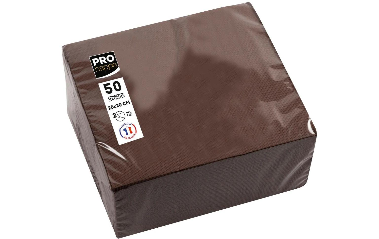 PRONAPPE Servietten – Schokolade – 20 × 20 cm, 2-lagig – 50 Stück