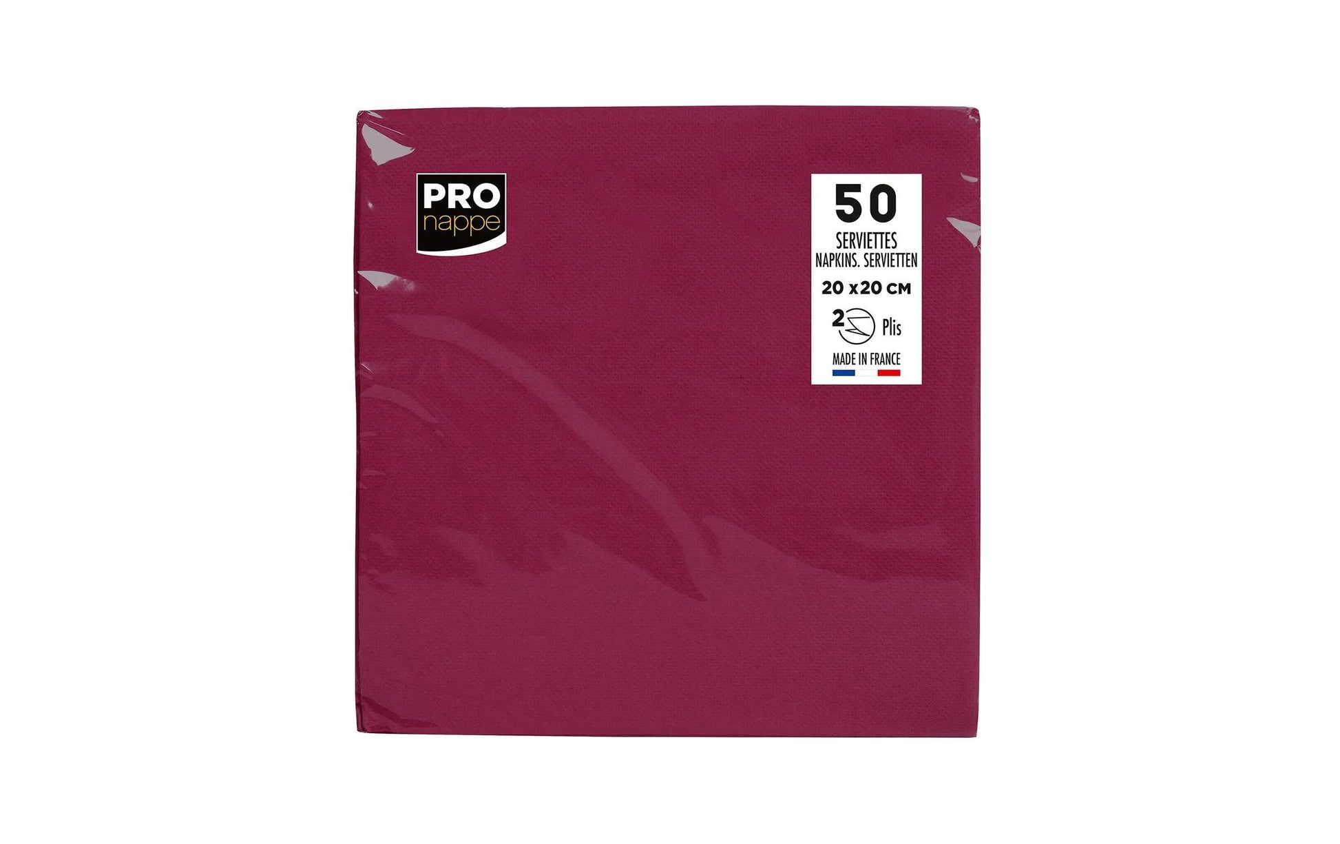 PRONAPPE PRO nappe Cocktail Servietten – Bordeaux – 20 × 20 cm, 2-lagig – 50 Stück