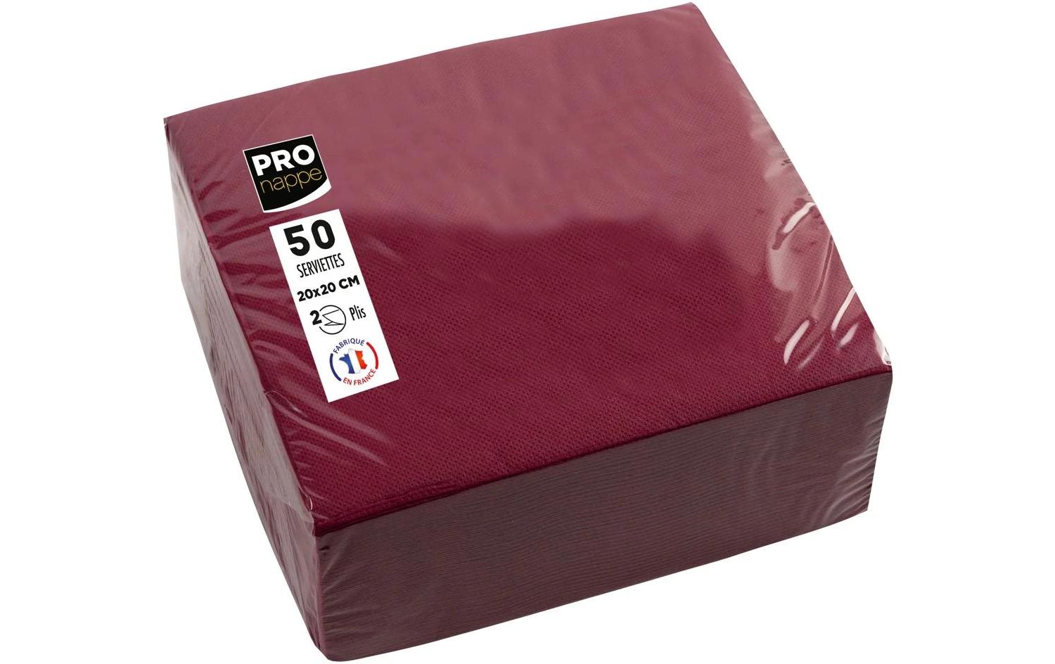 PRONAPPE PRO nappe Cocktail Servietten – Bordeaux – 20 × 20 cm, 2-lagig – 50 Stück