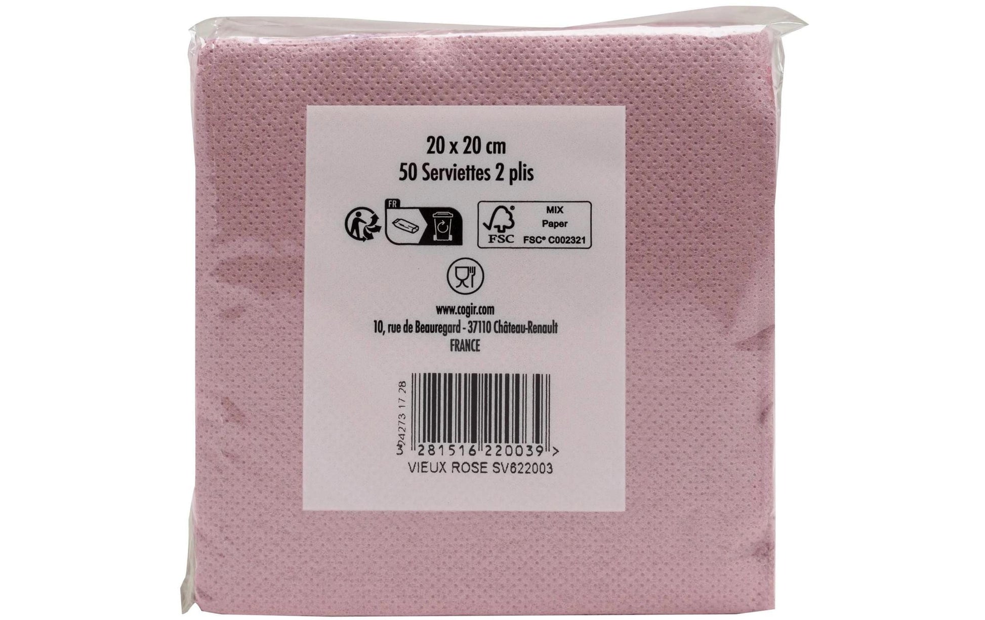 PRONAPPE PRO nappe Servietten altrosa – 20 × 20 cm, 2-lagig – 50 Stück