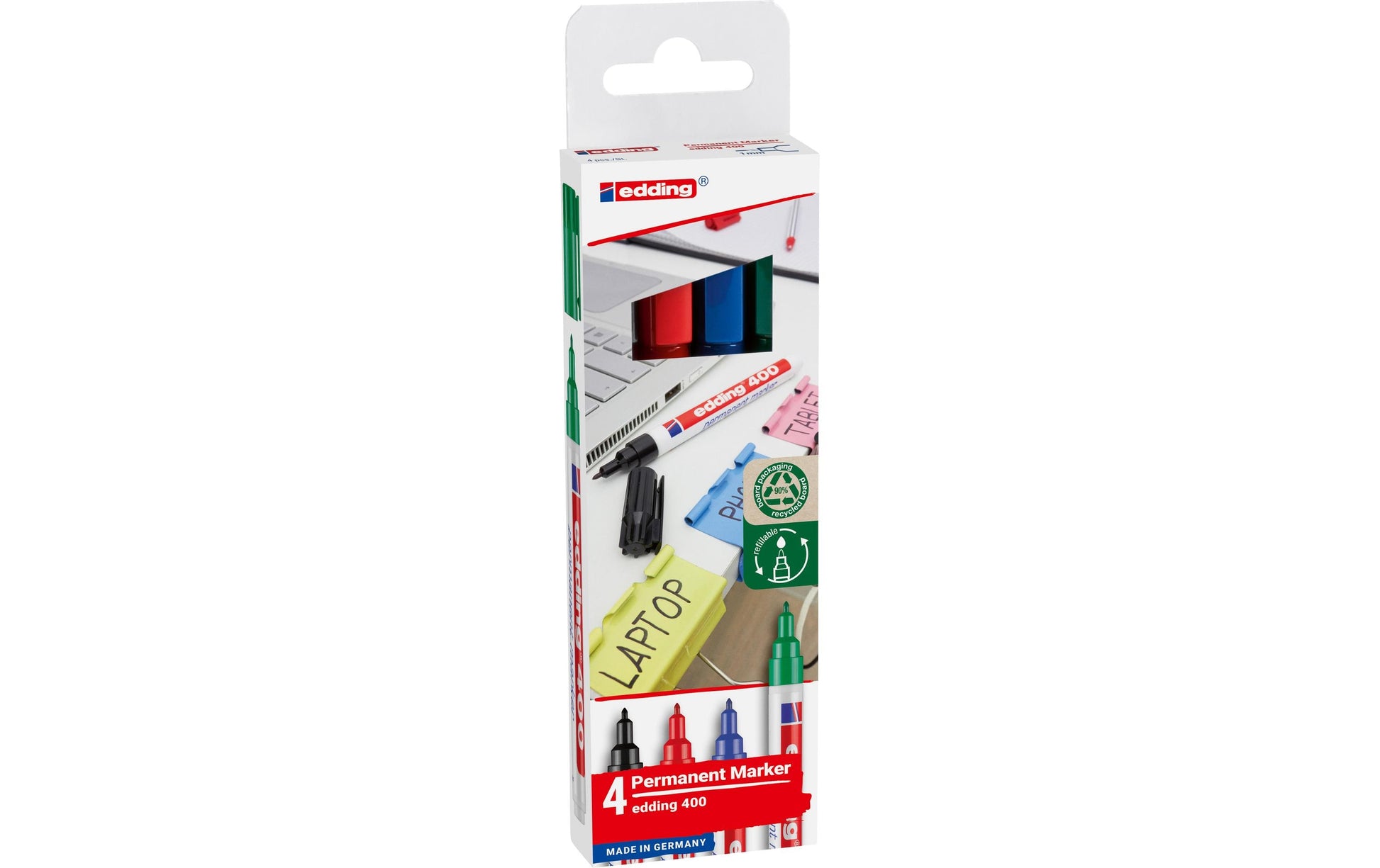 Edding Permanentmarker – sortiert, 4er-Set