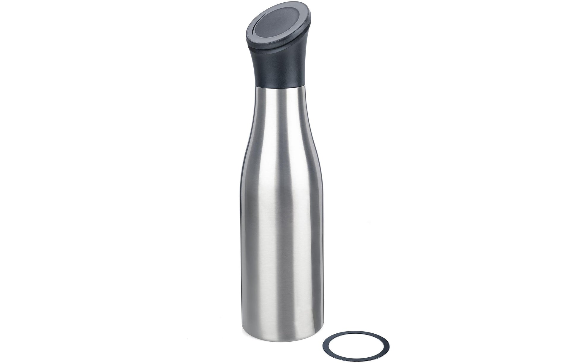 TROIKA Isolierflasche 550 ml – Doppelwandig 12 h Heiss / 24 h Kalt, Edelstahl, Klappdeckel