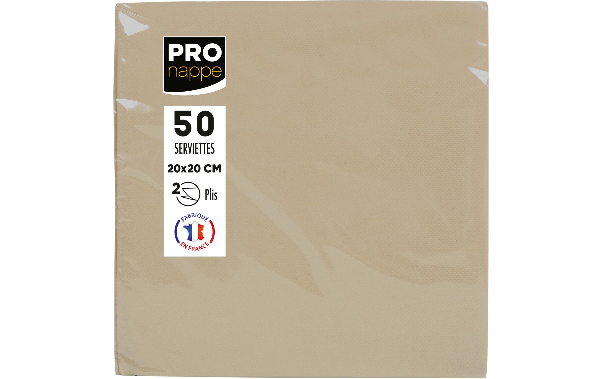 PRONAPPE Cocktail-Servietten – Beige – 20 × 20 cm, 2-lagig – 50 Stück