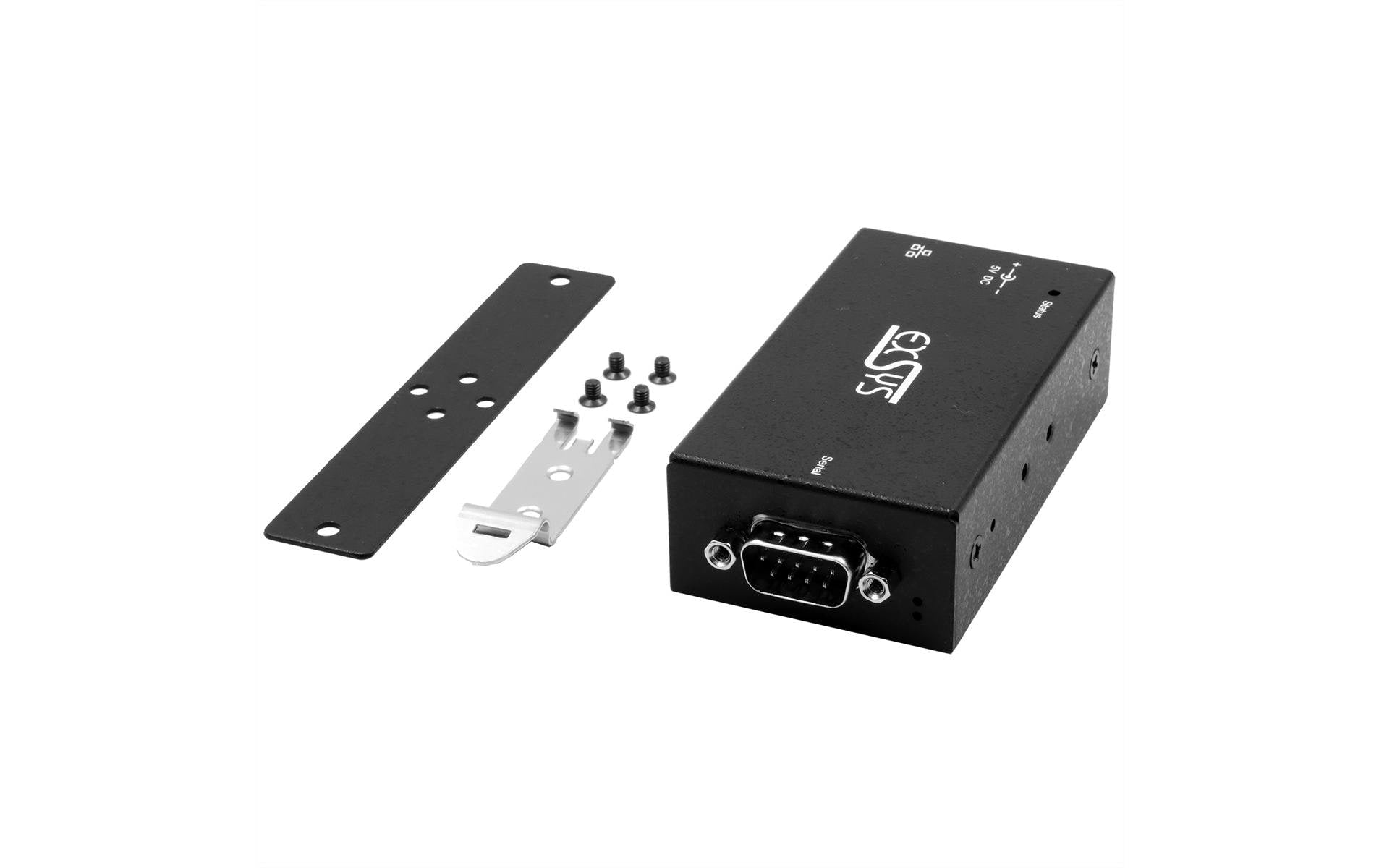 EXSYS EX-6111-2 RS-232 zu Ethernet Gateway – 1× RS-232 (DE-9) zu RJ-45, VCOM (RFC2217) – für serielle Geräte
