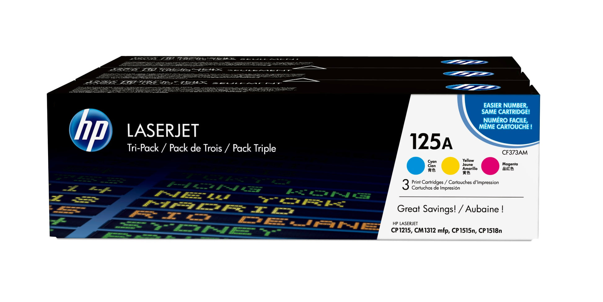 HP Toner-Multipack 125A – C/M/Y, 1400 Seiten
