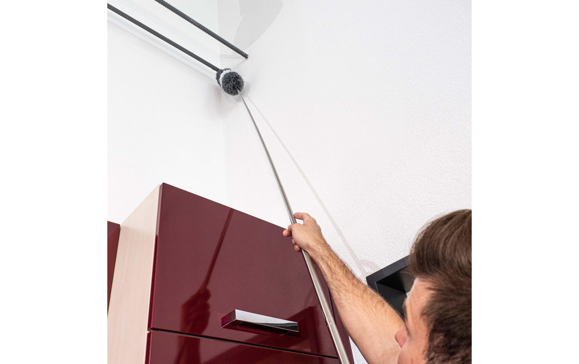 CREaCLEAN Staubwedel 54094 – Mikrofaser – Grau/Weiss – 245 cm