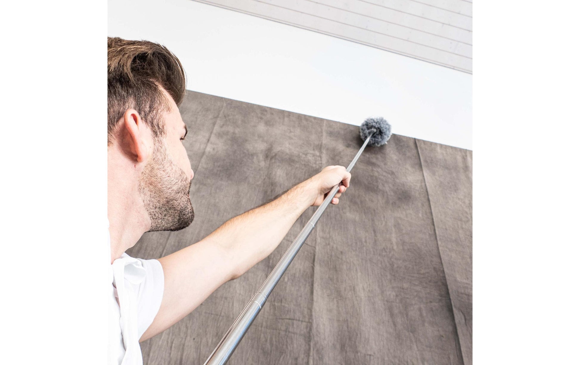CREaCLEAN Staubwedel 54094 – Mikrofaser – Grau/Weiss – 245 cm