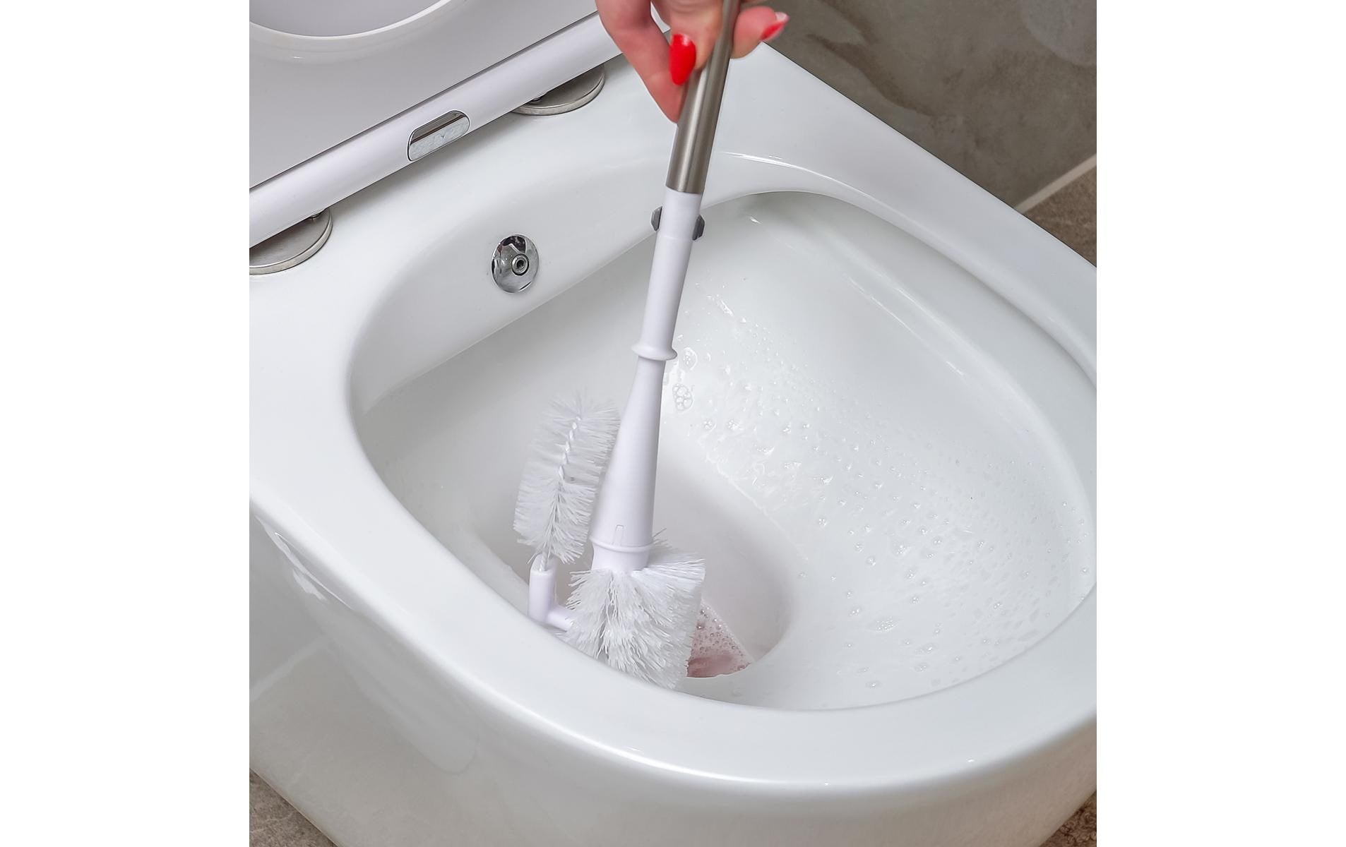 CREaCLEAN CLARISSA – WC-Bürste – Polypropylen, Edelstahl, Kopf austauschbar, mit Randreiniger, H 36,2 cm