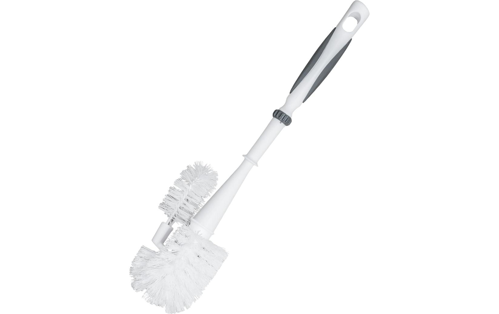 CREaCLEAN WC-Bürstenset – Polypropylen, weiss, grau, bodenstehend, Kopf austauschbar, H 36,2 cm, Ø 8 cm