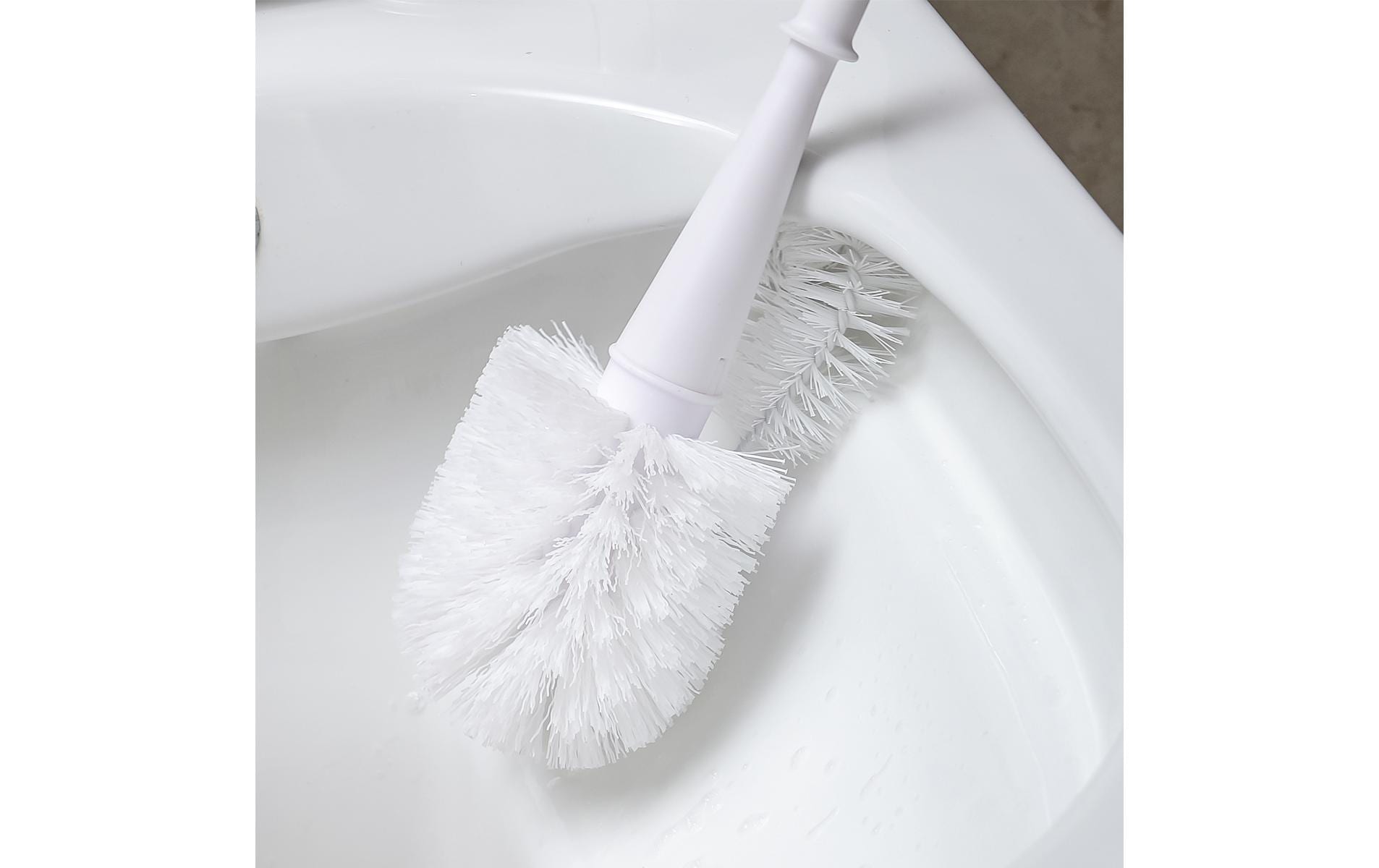 CREaCLEAN WC-Bürstenset – Polypropylen, weiss, grau, bodenstehend, Kopf austauschbar, H 36,2 cm, Ø 8 cm