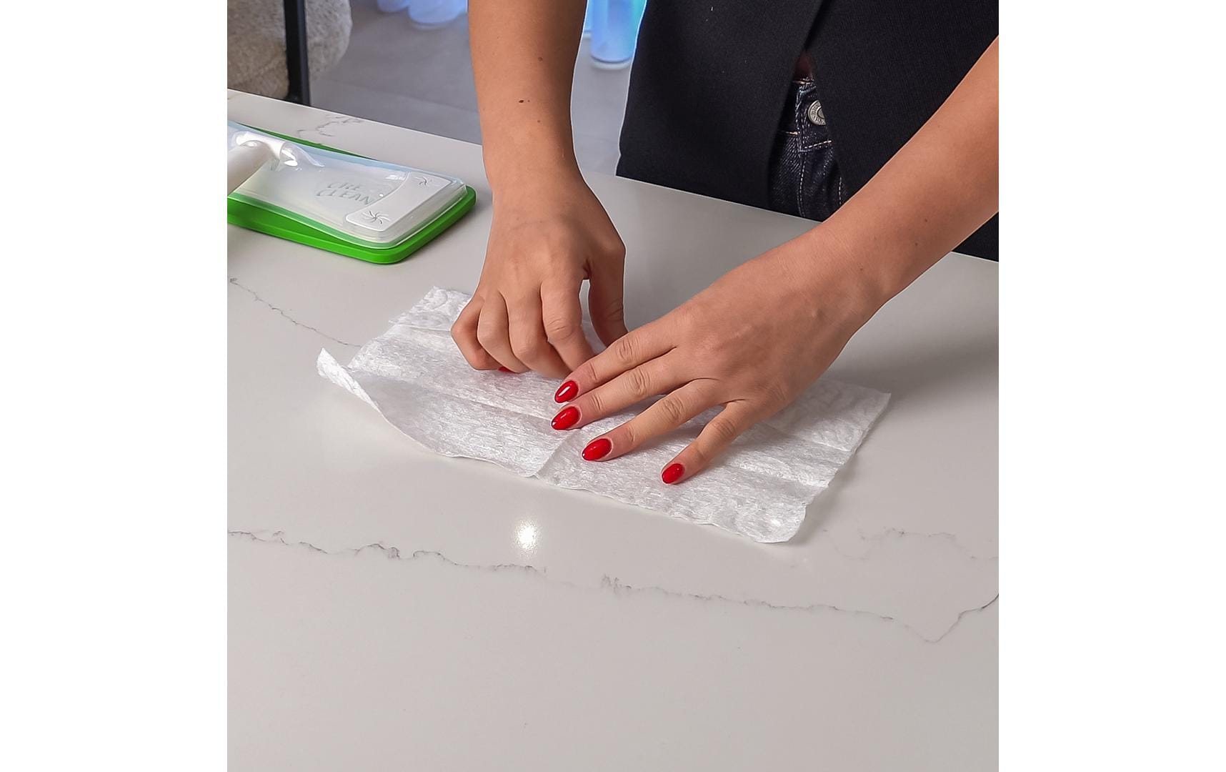 CREaCLEAN Ersatztücher DRY XL – Polyester – 40 × 21 cm – Weiss – 80 Stk.