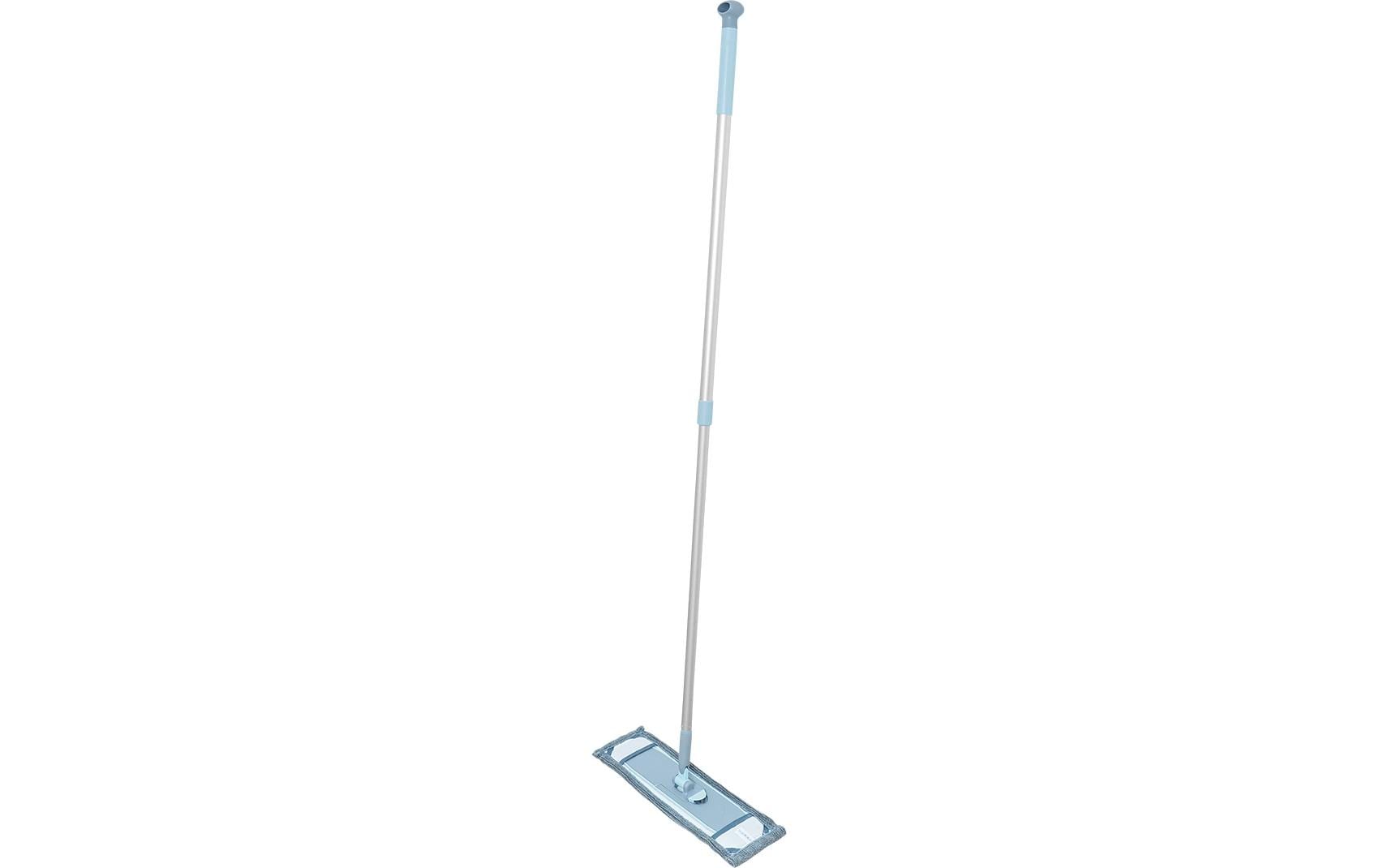 CREaCLEAN Flachwischer CrystalMop – 42 cm, Aluminium, Mikrofaser, Blau, 150 cm