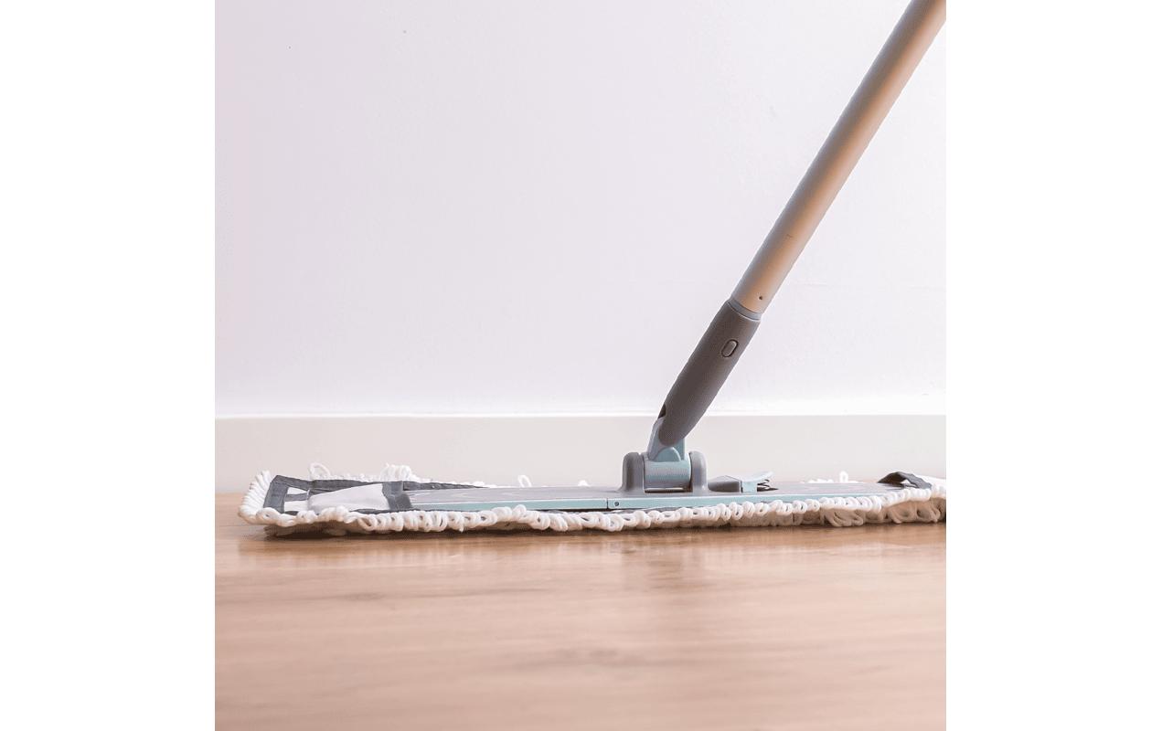 CREaCLEAN Flachwischer CrystalMop – 42 cm, Aluminium, Mikrofaser, Blau, 150 cm