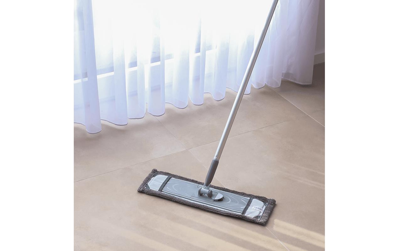 CREaCLEAN Flachwischer CrystalMop – 42 cm, Aluminium, Mikrofaser, Blau, 150 cm