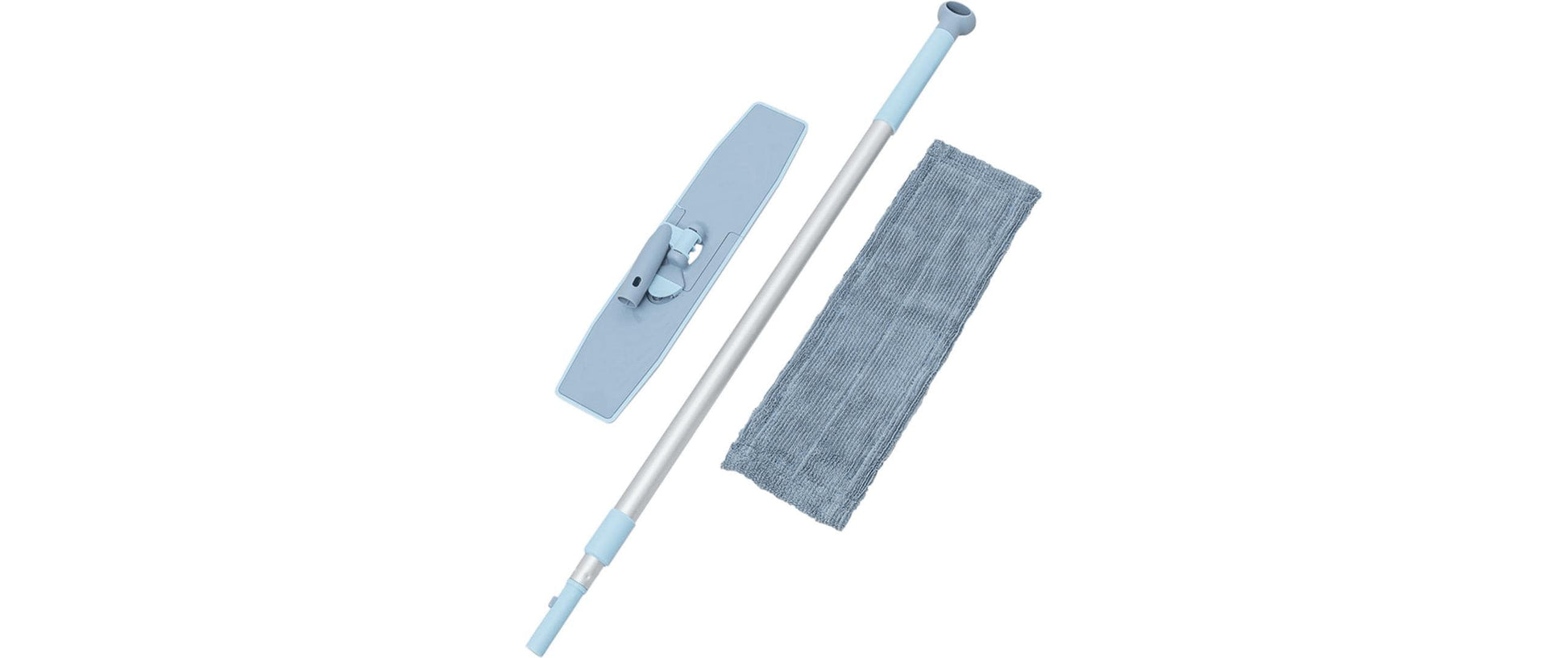 CREaCLEAN Flachwischer CrystalMop – 42 cm, Aluminium, Mikrofaser, Blau, 150 cm