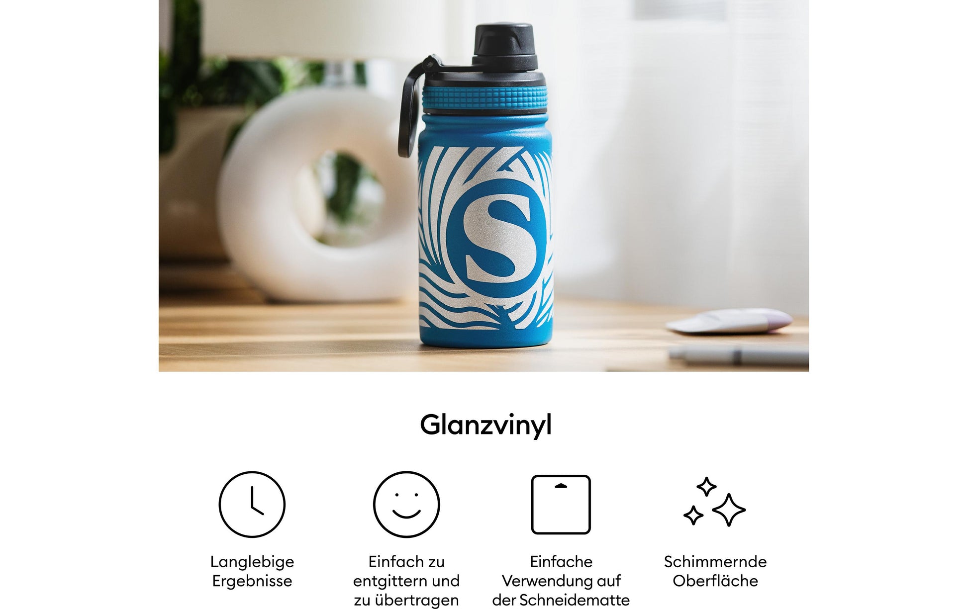 Cricut Vinylfolie permanent glänzend Schwarz – 30,5 × 122 cm – 1 Stück