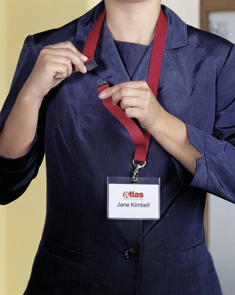 Durable Schlüsselanhänger Textilband – Rot, Kunststoff, B 20 × L 440 mm, Sicherheitsverschluss, 10 Stk.