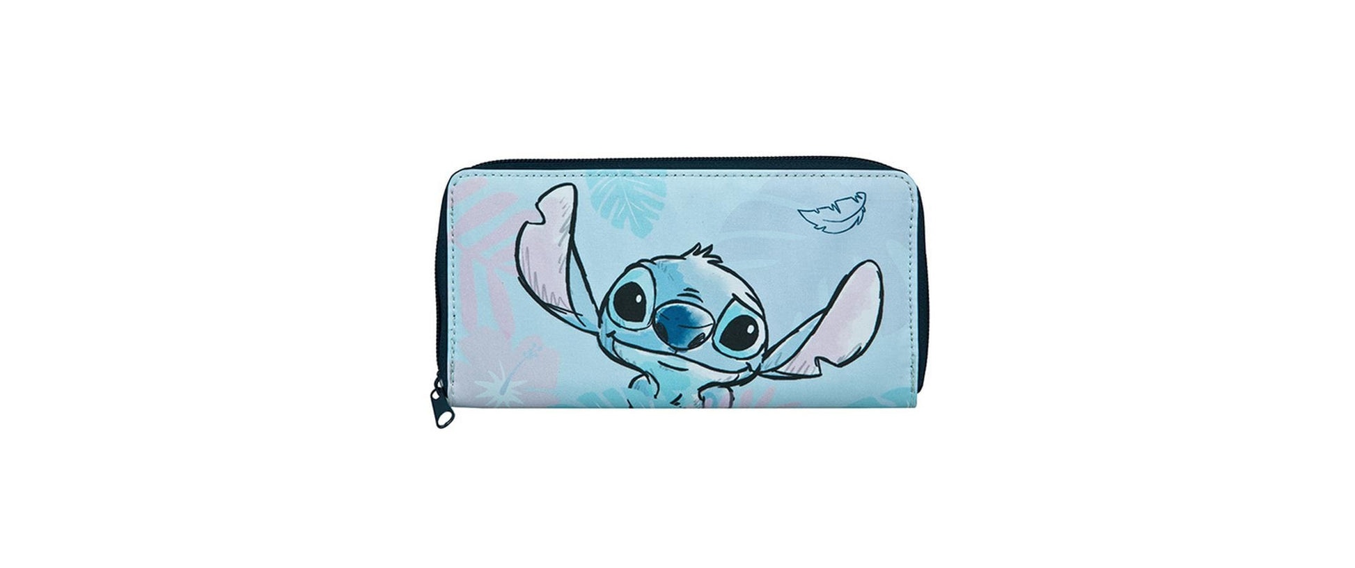 Undercover Portemonnaie – Lilo & Stitch, Cartoon-Muster, Reissverschluss, mit Münzfach – Blau, Polyester
