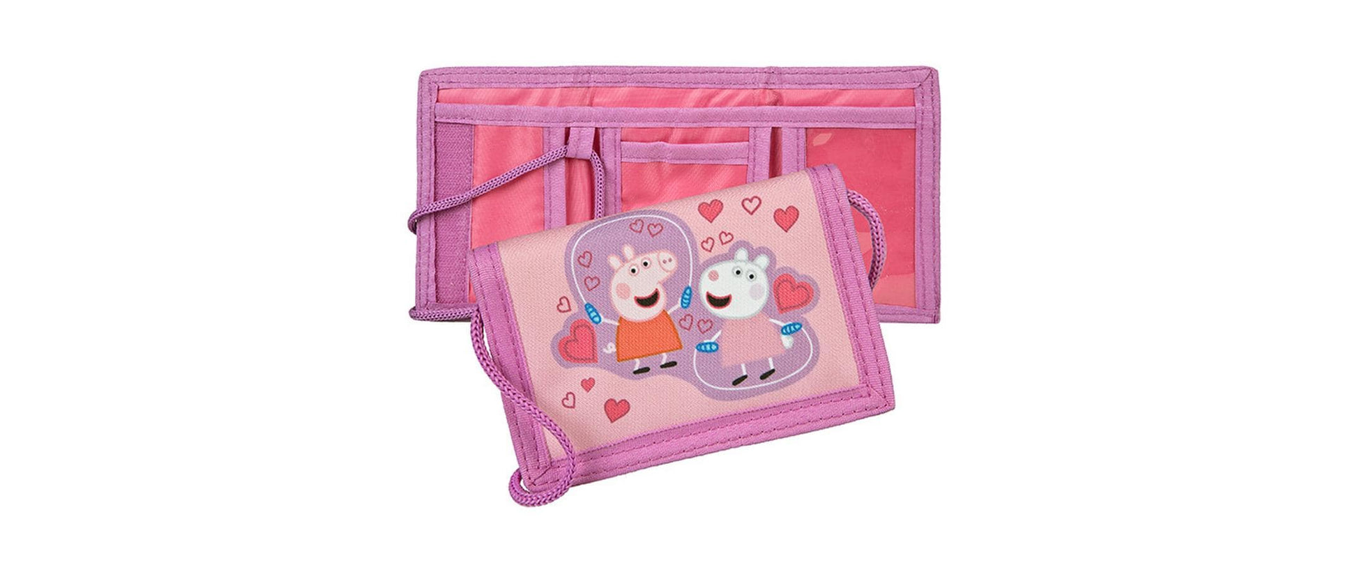 Undercover Brieftasche – Klettverschluss, Reissverschlusstasche – 13 × 9 × 2 cm – Rosa – Peppa Pig