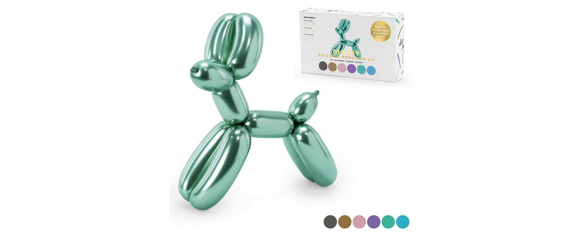 PartyDeco Modellierballons – mehrfarbig – 5 × 130 cm – Latex – 30 Stk – mit Pumpe