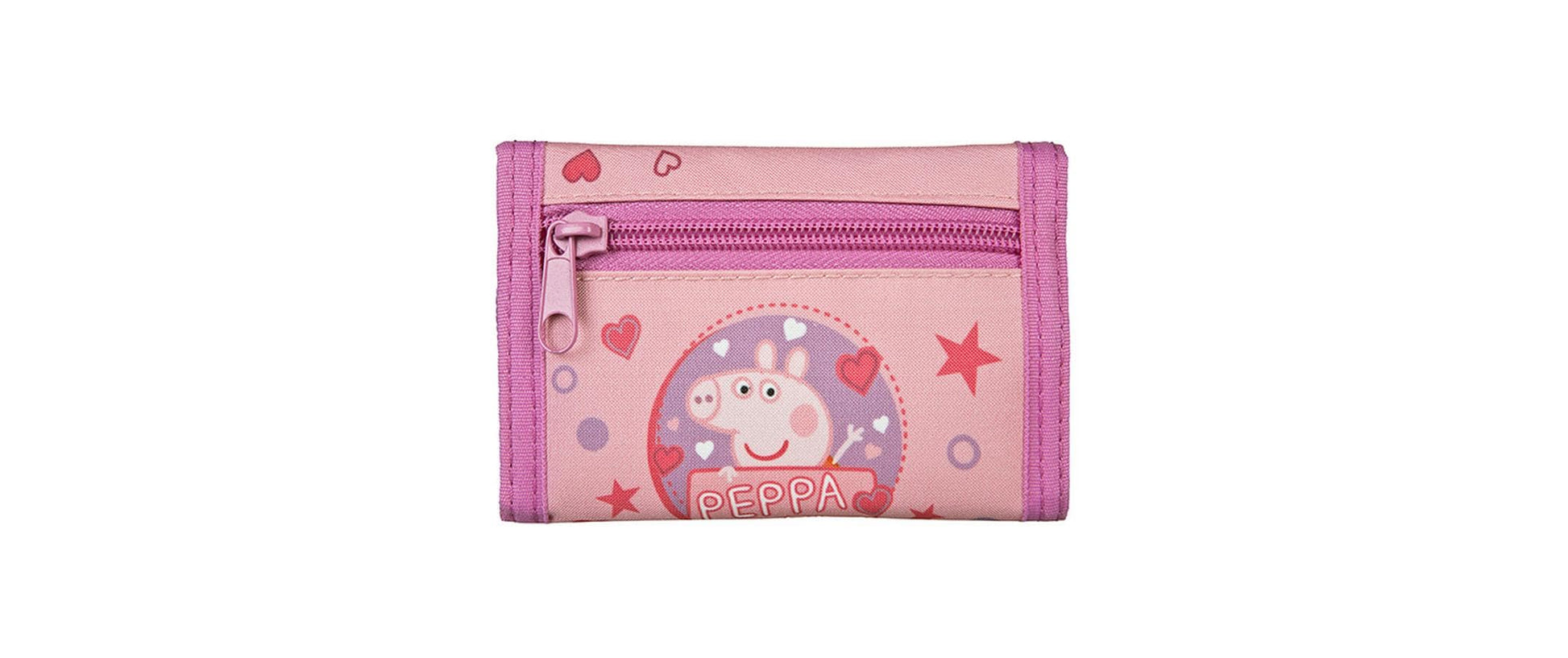 Undercover Brieftasche – Klettverschluss, Reissverschlusstasche – 13 × 9 × 2 cm – Rosa – Peppa Pig
