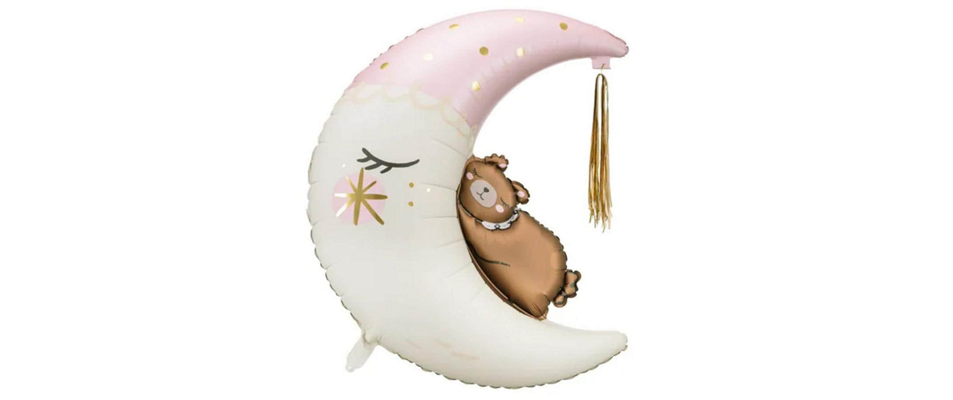 PartyDeco Folienballon Teddybär auf dem Mond – mehrfarbig – 71 × 86 cm – Folie – 1 Stk