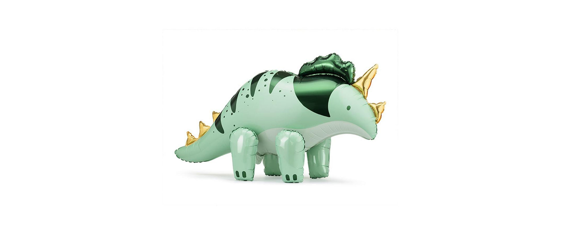 PartyDeco Folienballon Triceratops – Grün – 93 × 49 cm – Folie – 1 Stk