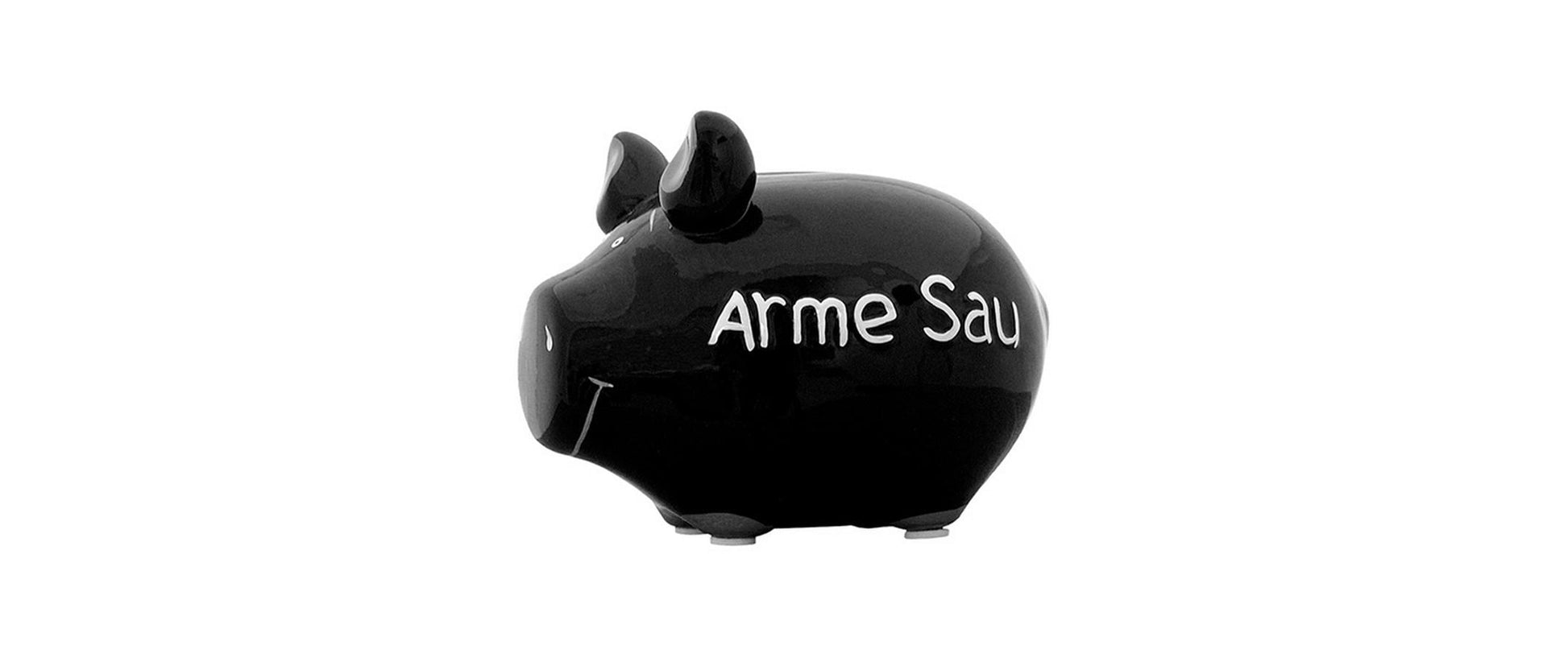 G. Wurm Spardose – Keramik, Schwarz – 12,5 × 9 × 9 cm