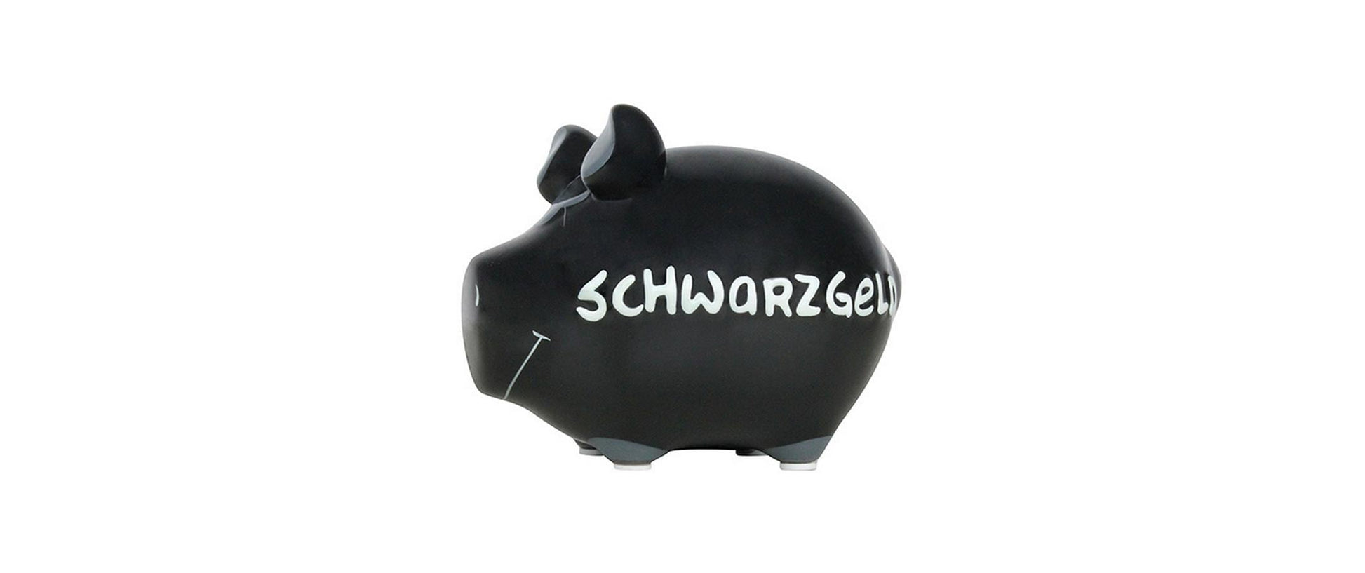 G. Wurm Sparbüchse – Keramik, Schwarz – 12,5 × 9 × 9 cm