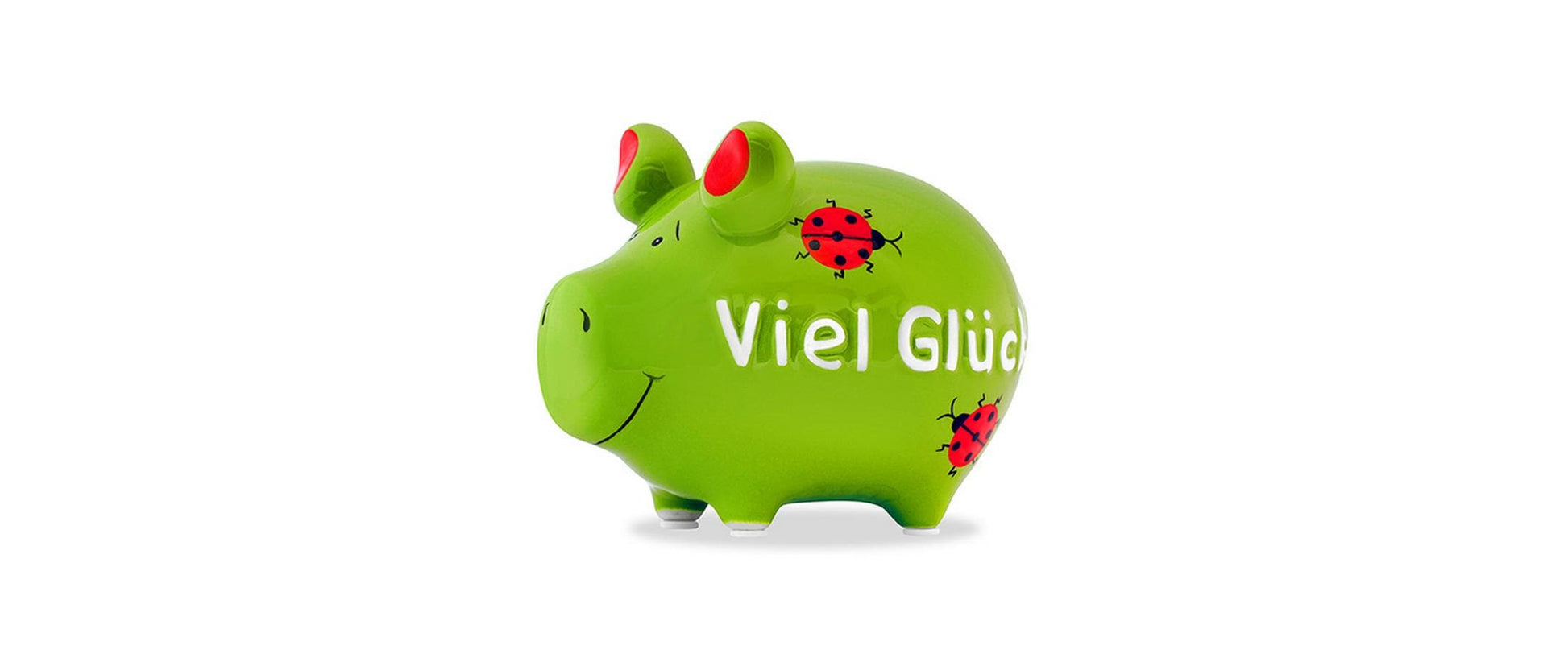 G. Wurm Spardose Glücksschweinchen – Keramik, grün – 3-teilig – 12,5 × 9 × 9 cm