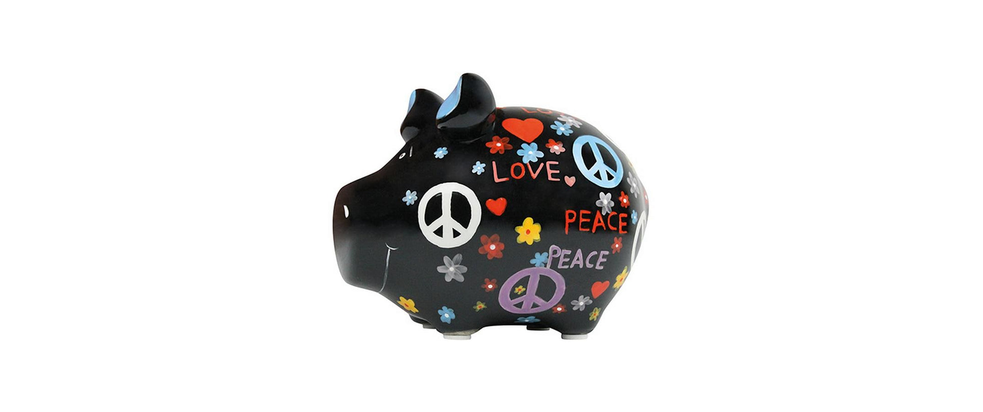 G. Wurm Spardose Schwein – Keramik, Schwarz – 12,5 × 9 × 9 cm