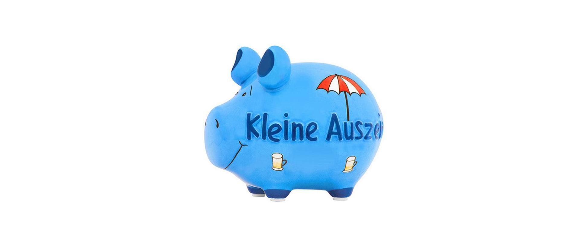 G. Wurm Spardose Spruch – Keramik, Dunkelblau – 3-teilig – 12,5 × 9 × 9 cm