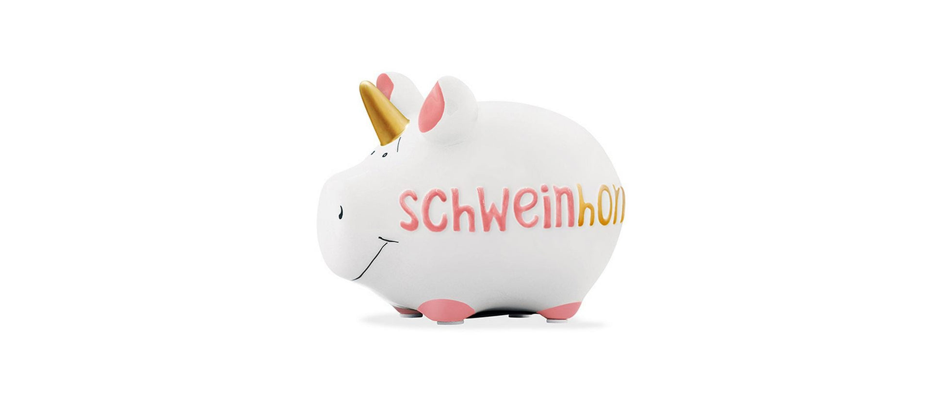 G. Wurm Spardose Einhorn – Keramik, weiss – 12,5 × 9 × 9 cm – 3-teilig