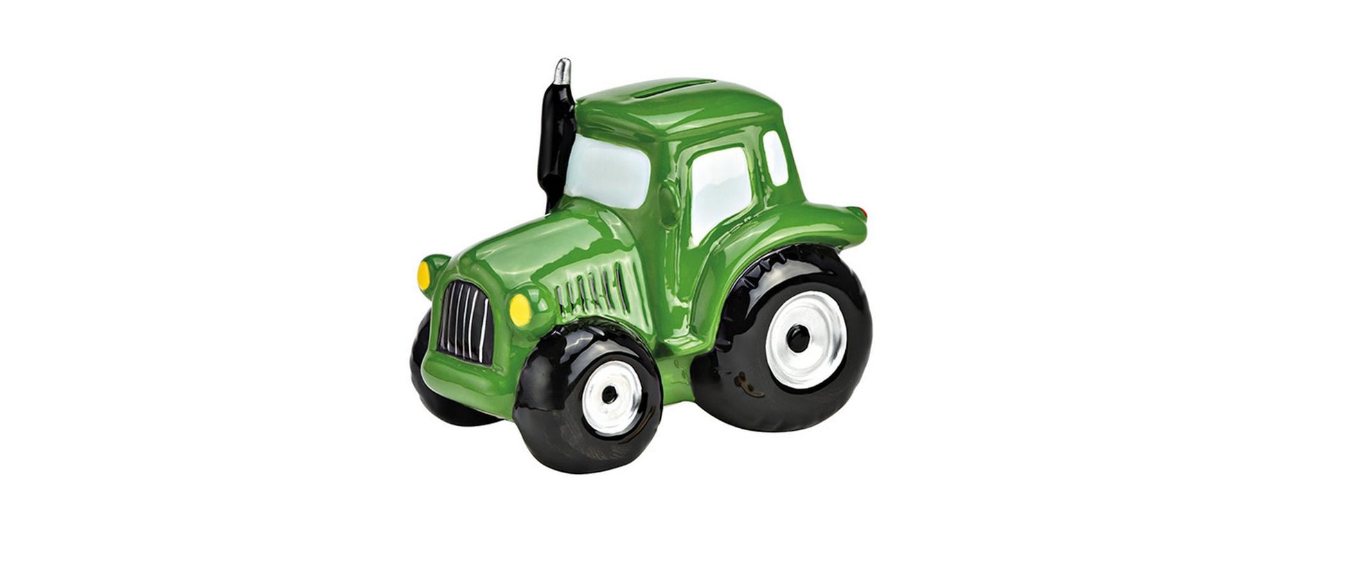 G. Wurm Spardose Traktor – Keramik, Grün – 16,8 × 13,7 × 11 cm