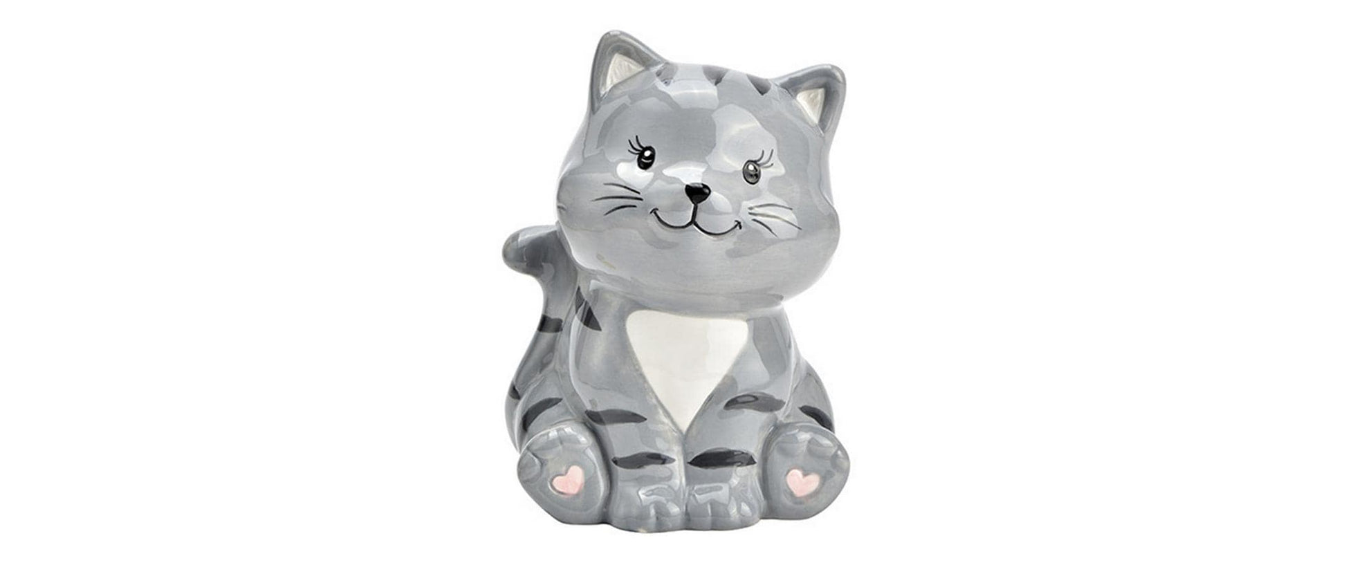 G. Wurm Spardose Katze – Keramik, Grau – 12 × 16 × 10 cm