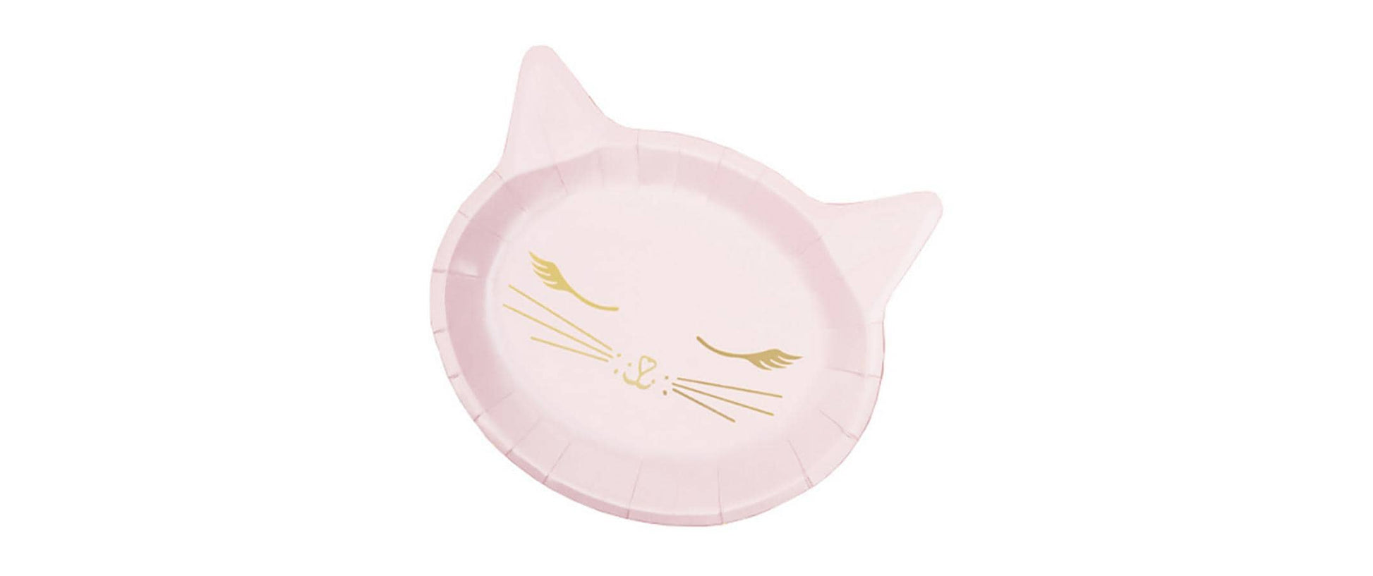 PartyDeco Teller, Papier/Karton, Kätzchen, Pink – 22 × 20 cm – 6 Stk.