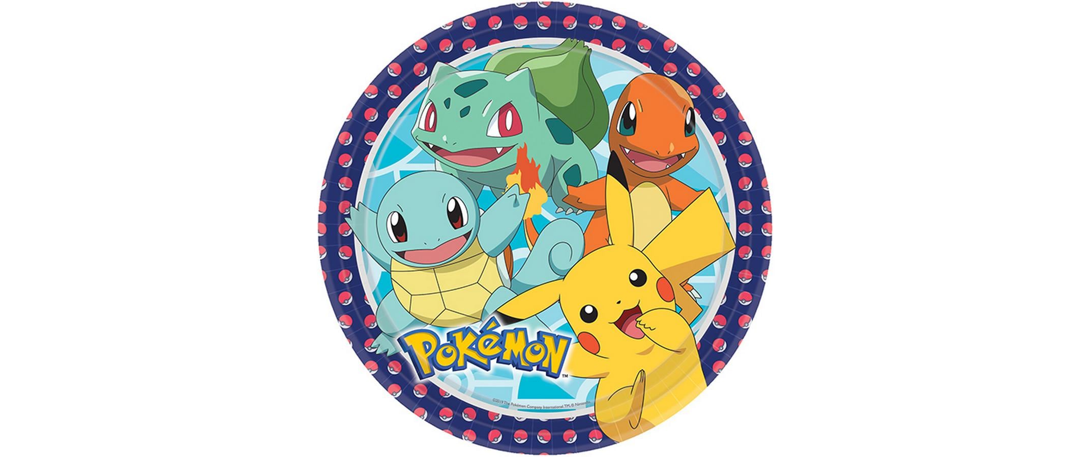 Amscan Pokemon Teller, Papier/Karton – Ø 23 cm, Gold – 8 Stk.